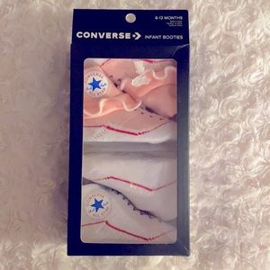 2 pair Converse Infant Booties Size 6-12 months NWT